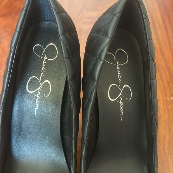 Black Jessica Simpson quilted diamond high heels size 9 - Picture 7 of 8